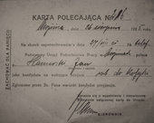 Karta polecajająca z Urzędu Pracy.