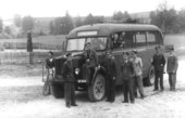 Pocztowy autobus kursujący na trasie Chojnice - Lipnica - Brzeźno. 