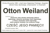 Klepsydra o śmierci Ottona Weilanda.