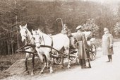 Wizytacja posterunku wartowniczego straży granicznej w powiecie chojnickim. Ok.1936 r.