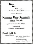 Ogłoszenie Kasy zamieszczone w prasie.