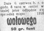 Informacja prasowa z „Dziennika Pomorskiego” dla wielu pozbawionych pracy była jedyną okazją do tańszego zakupu mięsa. 