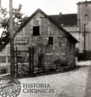 Fragment zabudowy na dawnych Błoniach Zakonnych. W tle widoczny tzw. konwikt.