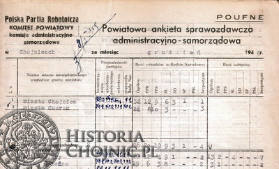 Fragment akt Komitetu Powiatowego PPR w Chojnicach z 1948 r.