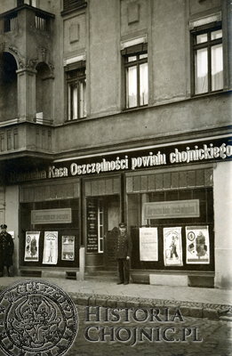 Budynek P.K.K.O. w okresie międzywojennym. W 1938 r. przebudowano secesyjną fasadę domu w nowym modernistycznym stylu.   