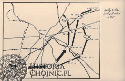 Kierunki natarcia niemieckiego w Rejonie Chojnic w 1939 r.